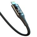 XO kabl sa displejem USB - Lightning 1,0 m 2,4A, crni, NB162