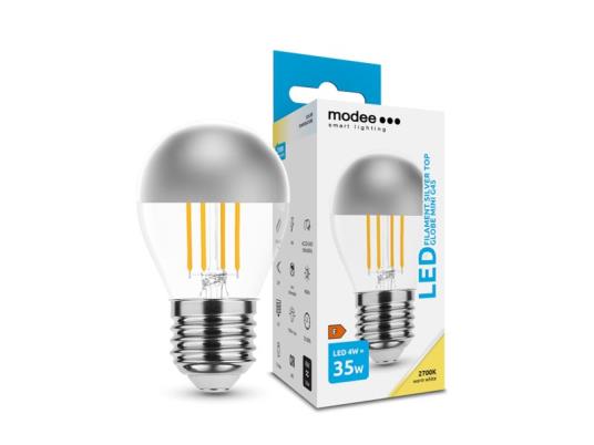 Modee Lighting LED sijalica filament G45 4W E27 2700K Silver Top (400 lumena)
