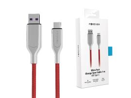 Forever Core kabl USB- Type C, ultra brzi, 1m, 5A, crveni