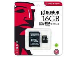 Kingston microSD kartica, 16GB + adapter, CL10, Canvas 80R