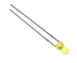 LED difuzna dioda, 3mm, 2V, žuta