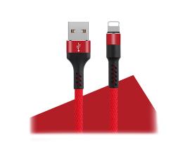 Maxlife kabl USB - Lightning 1,0m, 2A, crveni, za brzo punjenje