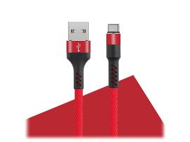 Maxlife kabl USB - USB-C 1,0m, 2A, crveni, za brzo punjenje MXUC-01