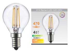 Mitea LED filament sijalica, P45, 4W, E14, 2700K