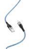 XO led kabl USB - Lightning 1,0 m 2,4A, plavi, NB158