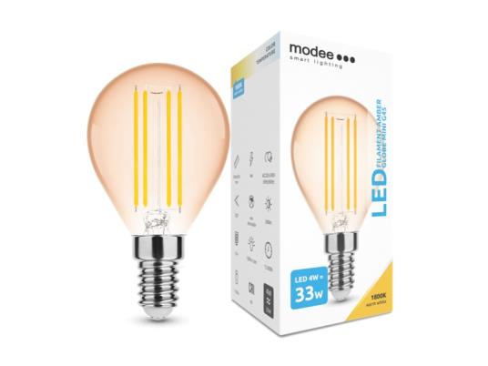 Modee Lighting LED sijalica filament Amber Mini G45 4W E14 320° 1800K (360 lumena)