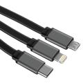 XO kabl 3u1 USB - Lightning + USB-C + microUSB 1,2m, 2,1A NB18